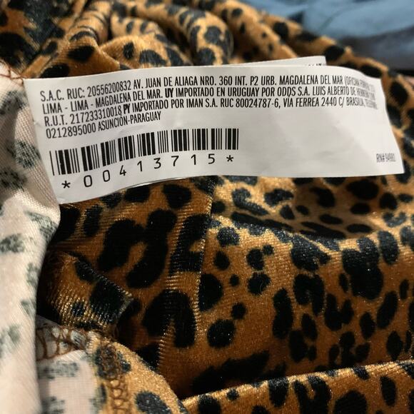 Forever 21 Leopard Print Long Sleeve Square Neck Velvet Mini Dress - Picture 7 of 7